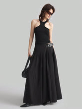 Ontre Women's Elegant Satin & Tweed Patchwork Skirt, Suitable For Office And Casual Urban Wear, Autumn
